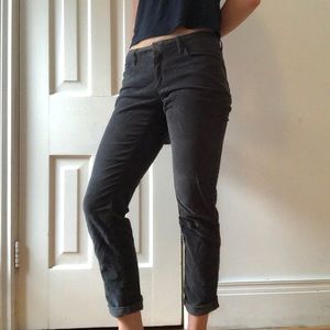 Dark grey Eddie Bauer corduroy boyfriend pants